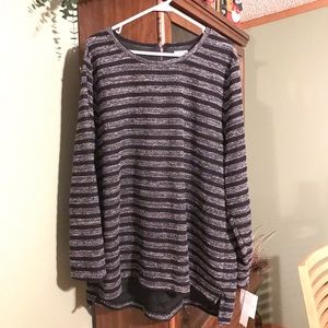 Croft and Barrow, size 2X, black/grey striped